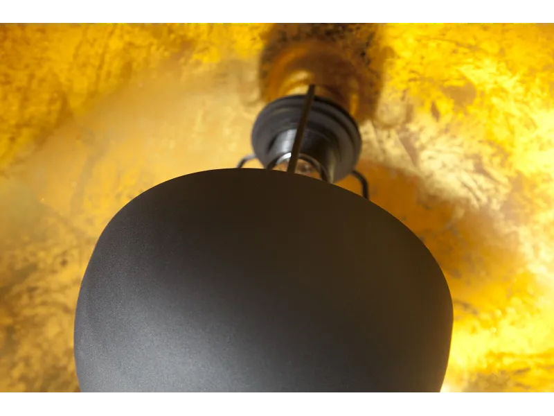 Lampe suspendue hémisphère coloris noir et d'or