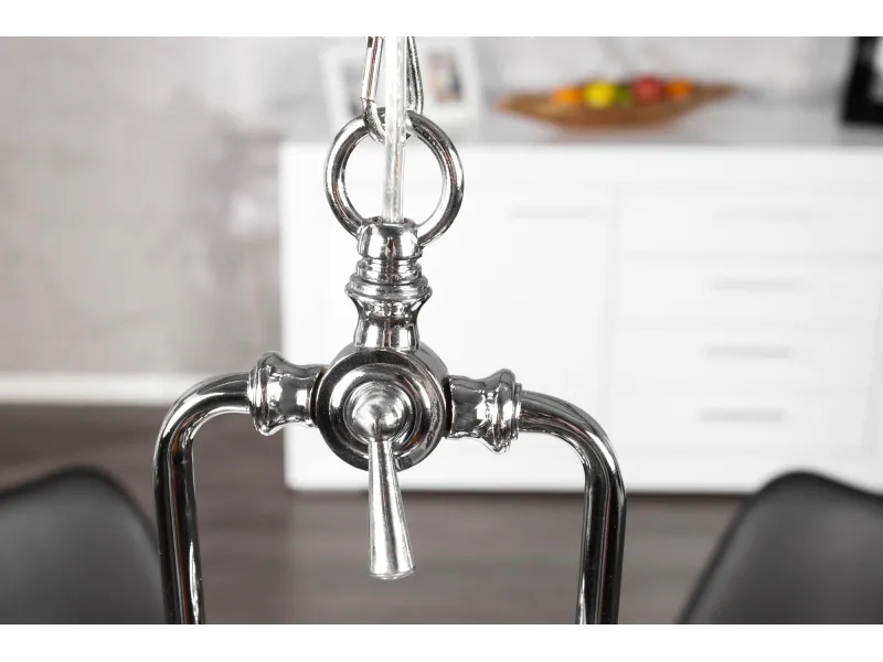 Lampe suspendue 45 cm design industriel en métal chromé