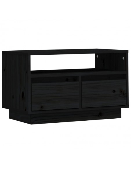 Meuble TV Noir 60x35x37 cm Bois de pin massif