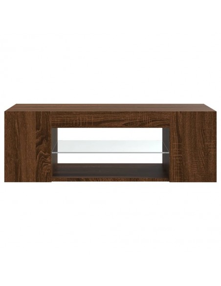 Meuble TV avec lumières LED Chêne marron 90x39x30 cm