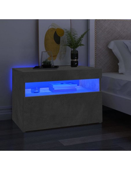 Meubles TV avec lumières LED 2 pcs gris béton 60x35x40 cm