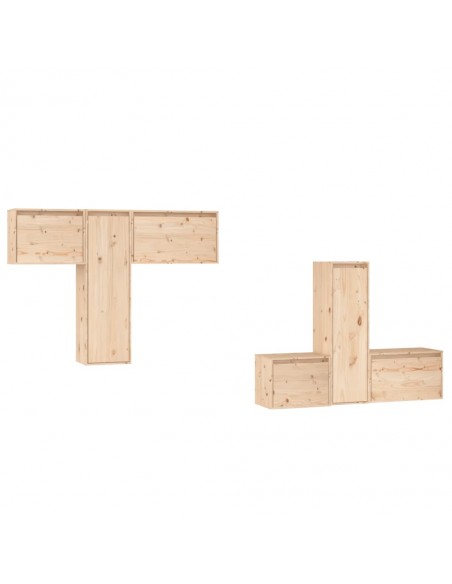 Meubles TV 6 pcs Bois massif de pin