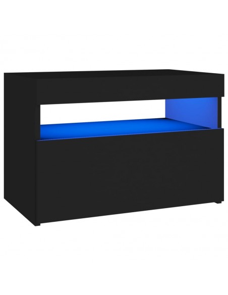 Meuble TV avec lumières LED noir 60x35x40 cm