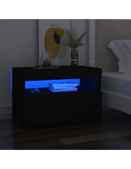 Meuble TV avec lumières LED noir 60x35x40 cm