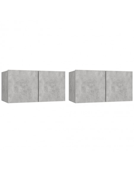 Ensemble de meubles TV 4 pcs Gris béton Bois d'ingénierie