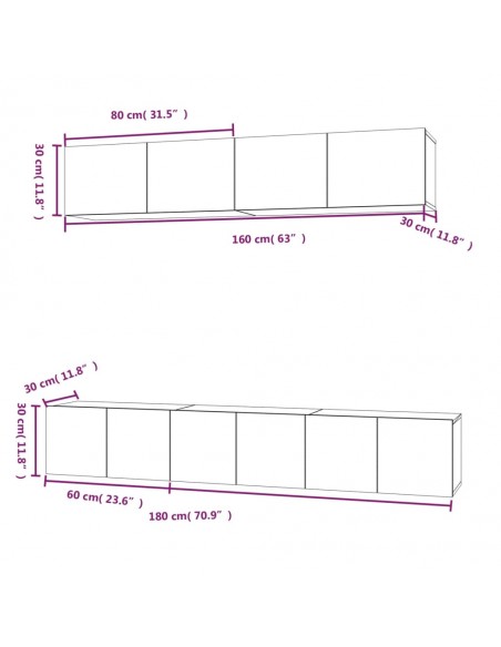 Ensemble de meubles TV 5 pcs Gris béton Bois d'ingénierie