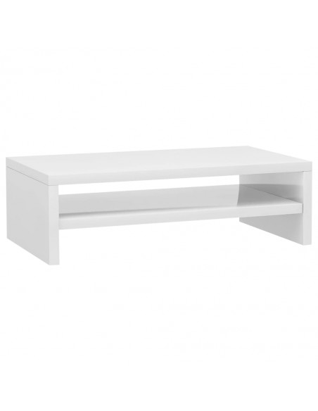 Support de moniteur Blanc brillant 42 x 24 x 13 cm Aggloméré