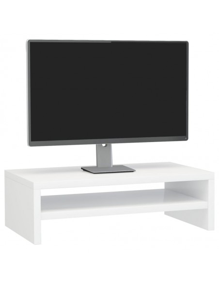 Support de moniteur Blanc brillant 42 x 24 x 13 cm Aggloméré