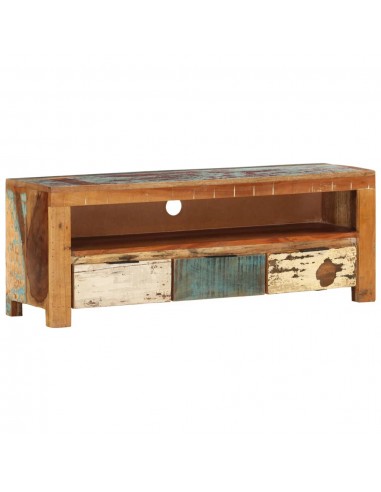 Meuble TV 110x30x40 cm Bois de récupération massif