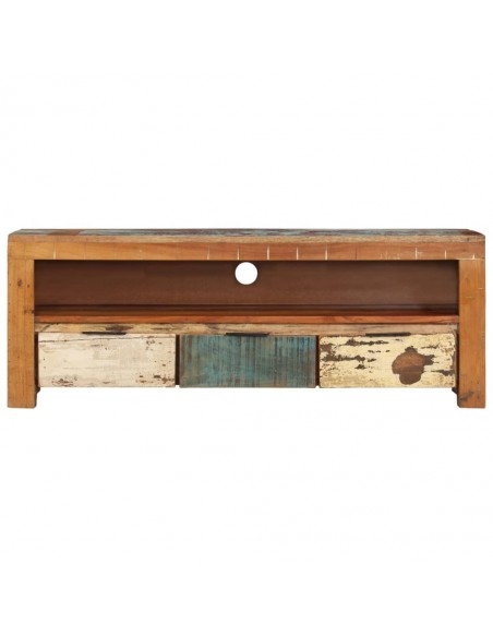 Meuble TV 110x30x40 cm Bois de récupération massif