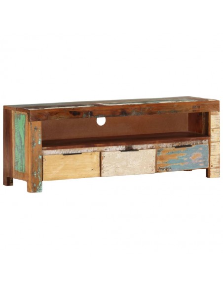 Meuble TV 110x30x40 cm Bois de récupération massif