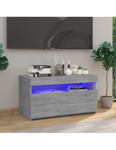 Meuble TV avec lumières LED Sonoma gris 75x35x40 cm