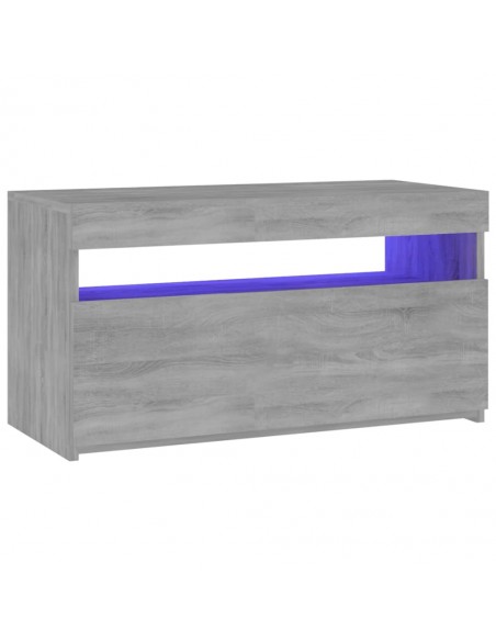 Meuble TV avec lumières LED Sonoma gris 75x35x40 cm