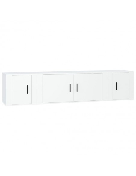 Ensemble de meubles TV 3 pcs Blanc Bois d'ingénierie