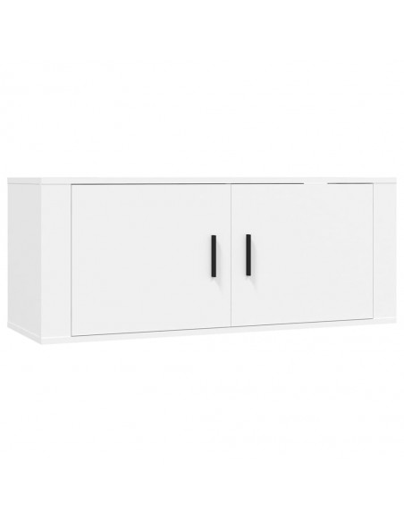 Ensemble de meubles TV 3 pcs Blanc Bois d'ingénierie