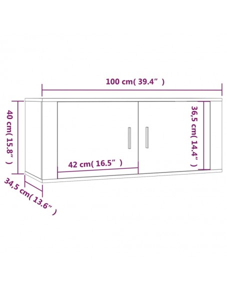 Ensemble de meubles TV 3 pcs Blanc Bois d'ingénierie