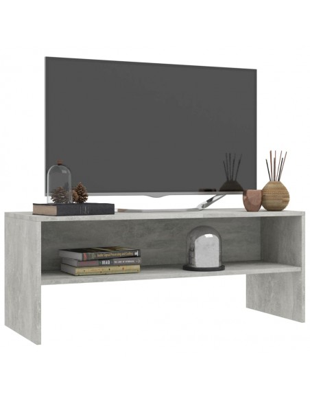 Meuble TV Gris béton 100 x 40 x 40 cm Aggloméré