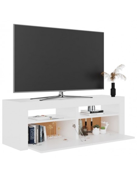 Meuble TV avec lumières LED blanc 120x35x40 cm