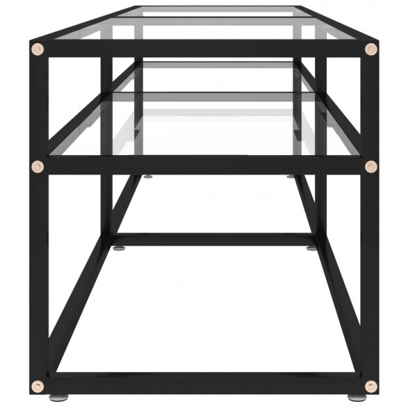 Meuble TV transparent 160x40x40,5 cm verre trempé