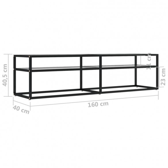 Meuble TV transparent 160x40x40,5 cm verre trempé