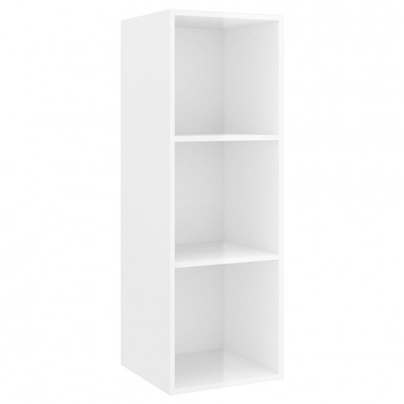 Ensemble de meuble TV 2 pcs Blanc brillant Aggloméré