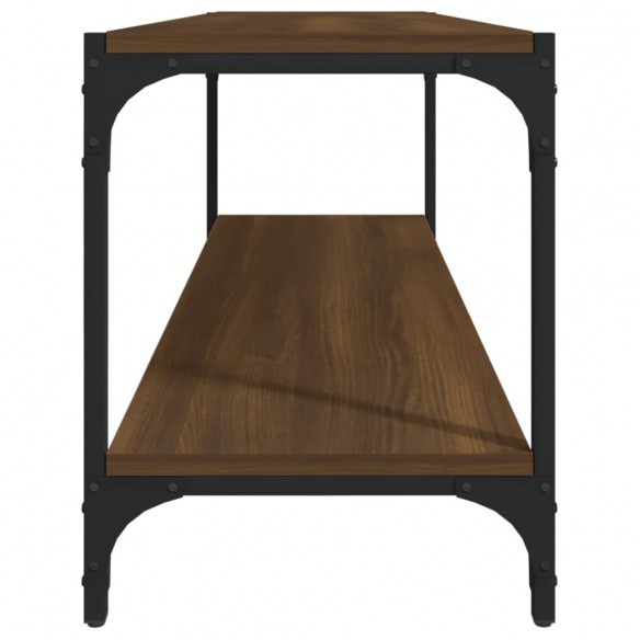 Meuble TV Chêne marron 100x33x41 cm Bois d'ingénierie et acier