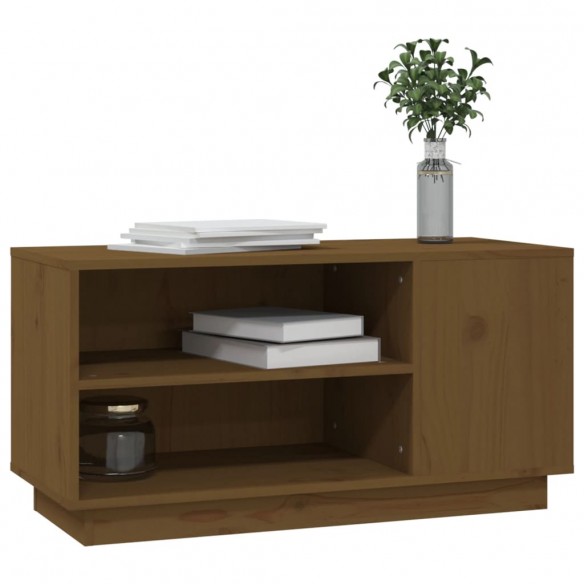 Meuble TV Marron miel 80x35x40,5 cm Bois de pin massif