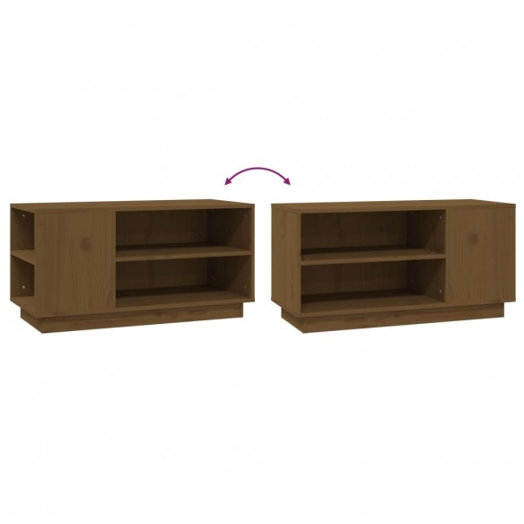 Meuble TV Marron miel 80x35x40,5 cm Bois de pin massif