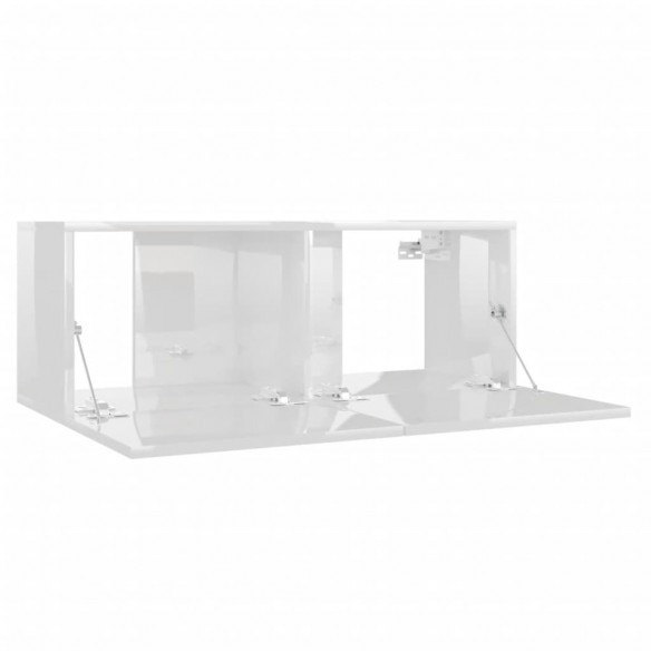 Meuble TV Blanc brillant 80x30x30 cm Aggloméré