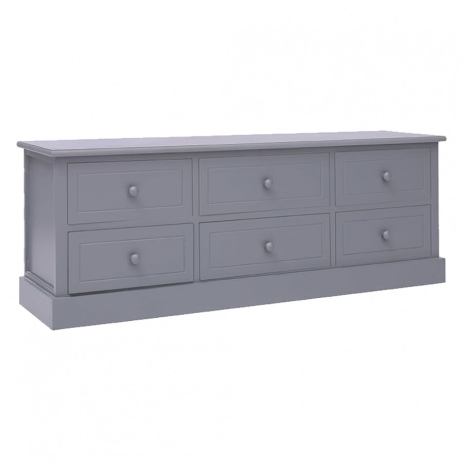 Meuble TV Gris foncé 108x30x40 cm Bois massif de Paulownia