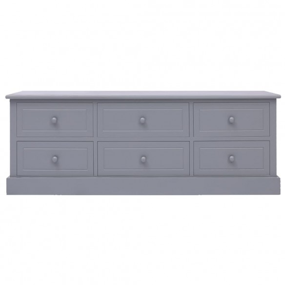 Meuble TV Gris foncé 108x30x40 cm Bois massif de Paulownia