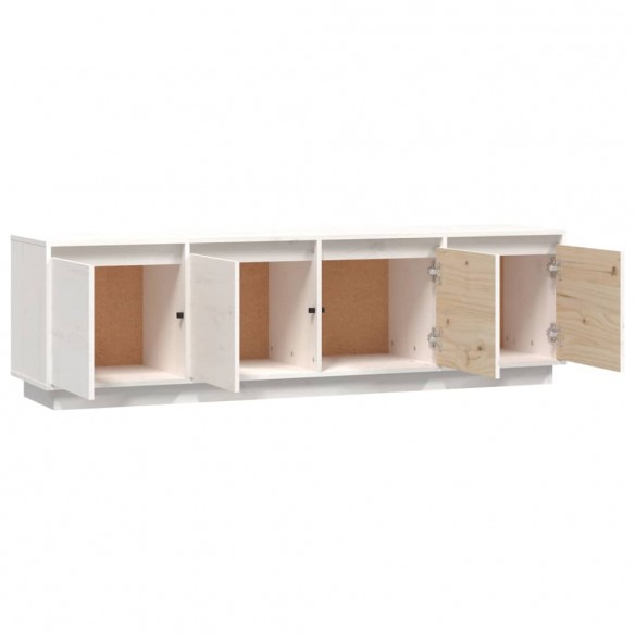 Meuble TV Blanc 156x37x45 cm Bois de pin massif