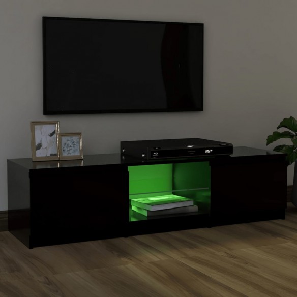 Meuble TV avec lumières LED Noir 120x30x35,5 cm