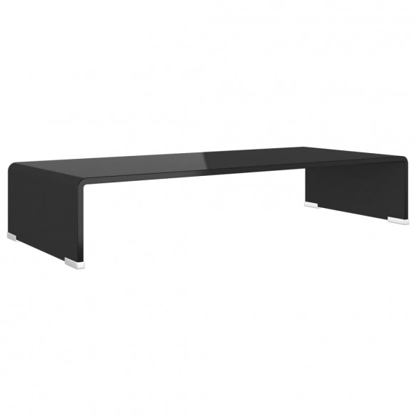 Meuble TV/ Support pour moniteur 70 x 30 x 13 cm Verre Noir