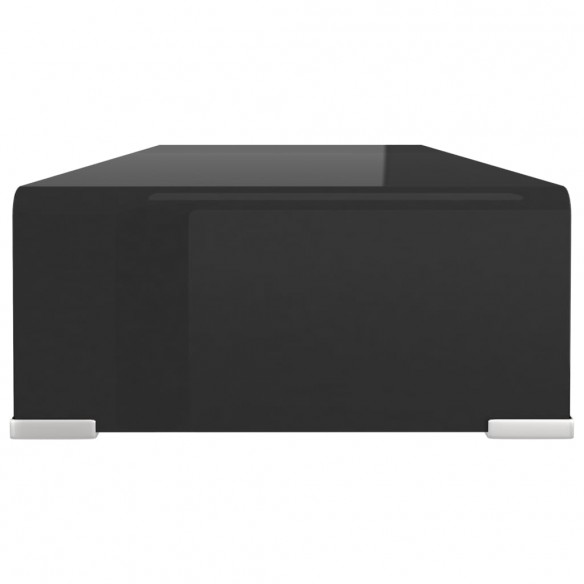 Meuble TV/ Support pour moniteur 70 x 30 x 13 cm Verre Noir