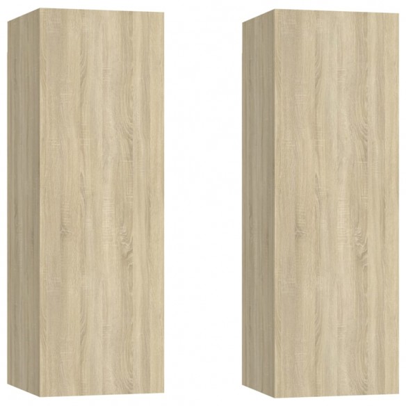 Meubles TV 2 pcs Chêne sonoma 30,5x30x90 cm Aggloméré