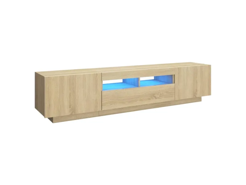 Meuble TV avec lumières LED Chêne sonoma 180x35x40 cm