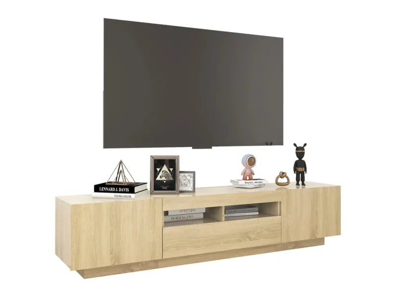 Meuble TV avec lumières LED Chêne sonoma 180x35x40 cm