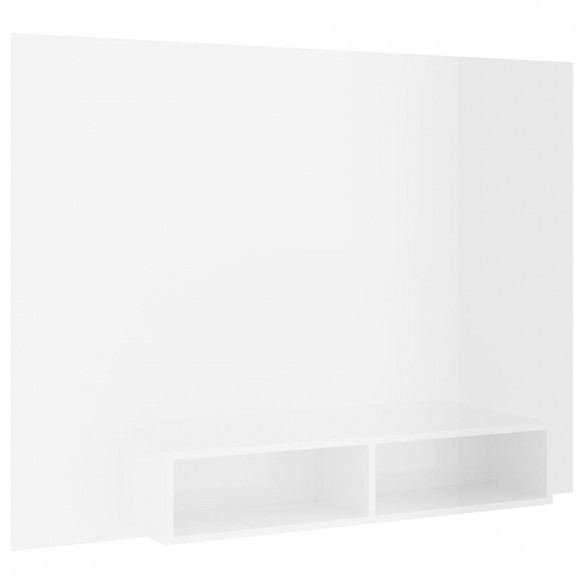 Meuble TV mural Blanc brillant 135x23,5x90 cm Aggloméré