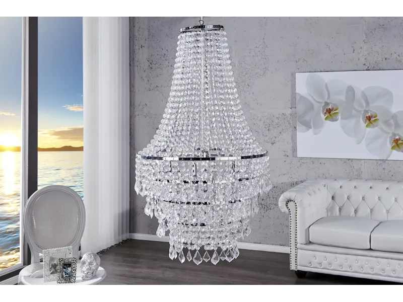 Lustre de luxe Royal 60cm avec des cristaux en strass transparent