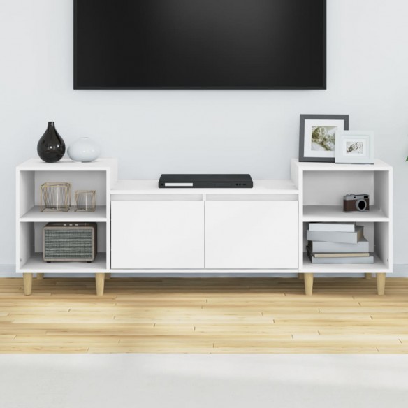 Meuble TV Blanc 160x35x55 cm Bois d'ingénierie