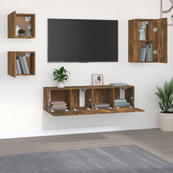 Ensemble de meubles TV 5 pcs Chêne fumé Bois d'ingénierie