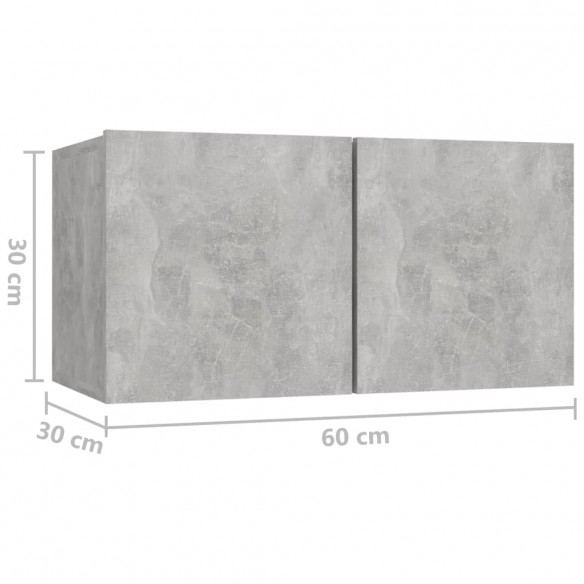 Ensemble de meubles TV 5 pcs Gris béton Aggloméré