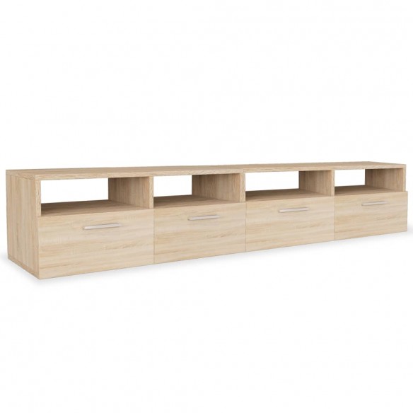 Meuble TV 2 pcs Aggloméré 95 x 35 x 36 cm Chêne