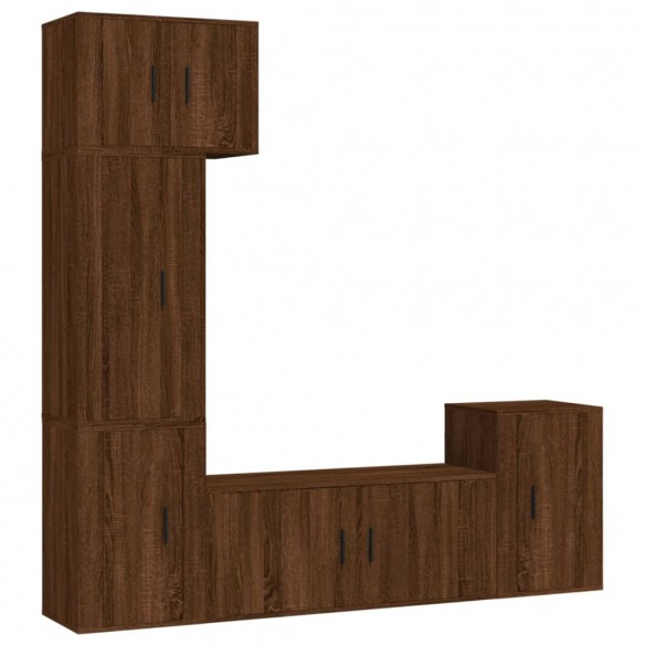 Ensemble de meubles TV 5 pcs Chêne marron Bois d'ingénierie