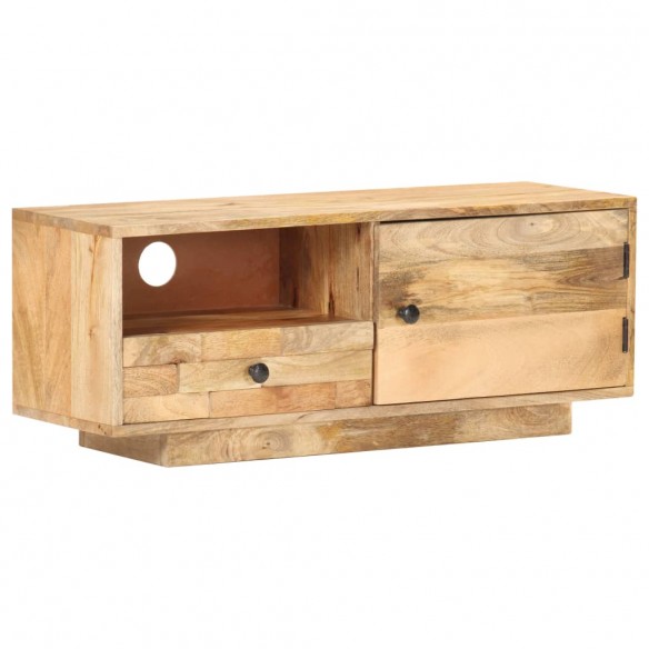 Meuble TV 90x30x35 cm Bois massif de manguier