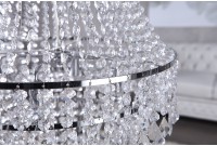 Lustre de luxe avec des cristaux en strass transparent