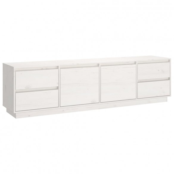 Meuble TV Blanc 176x37x47,5 cm Bois de pin massif