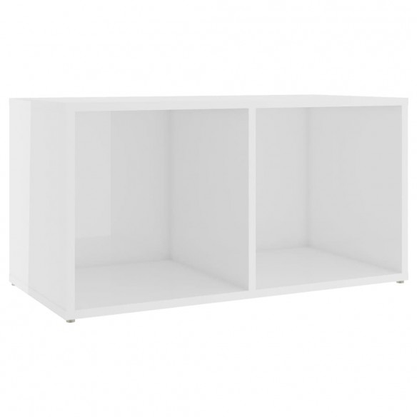 Meuble TV Blanc brillant 72x35x36,5 cm Aggloméré