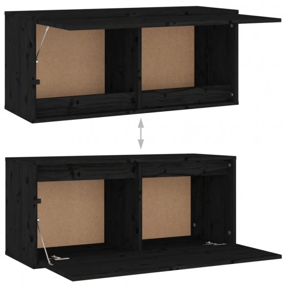 Meubles TV 3 pcs Noir Bois massif de pin